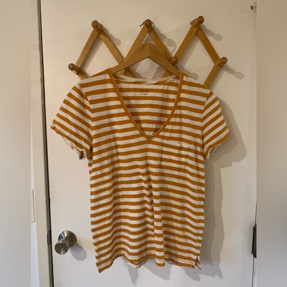Madewell Size L striped pocket tee